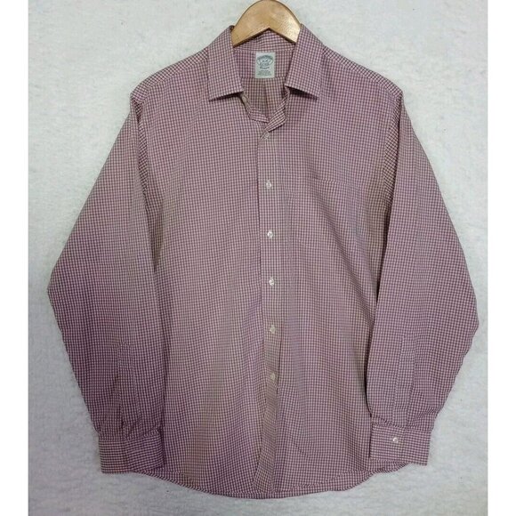 Brooks Brothers Classic Mens Long Sleeve Button-up Supima Cotton Shirt Red 16-35 - Picture 1 of 11